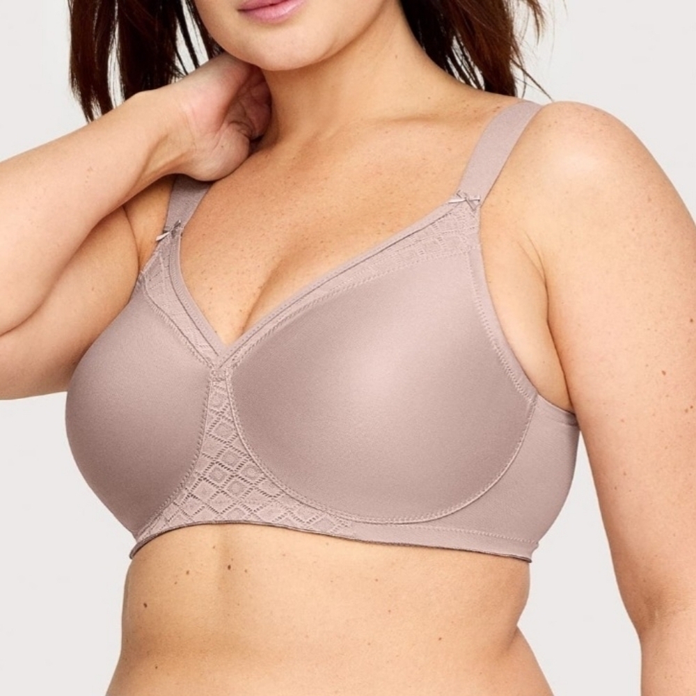 Sz 46F Taupe Glamorise MagicLift Support T-shirt Bra